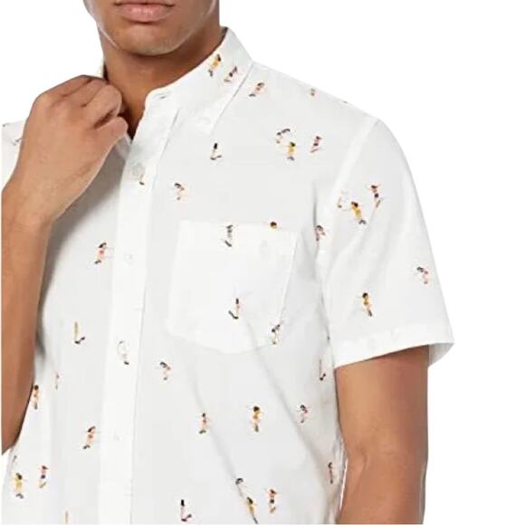 NWT Goodthreads Men’s Surfer Button Up Short Sleeve Poplin Shirt - Picture 3 of 4